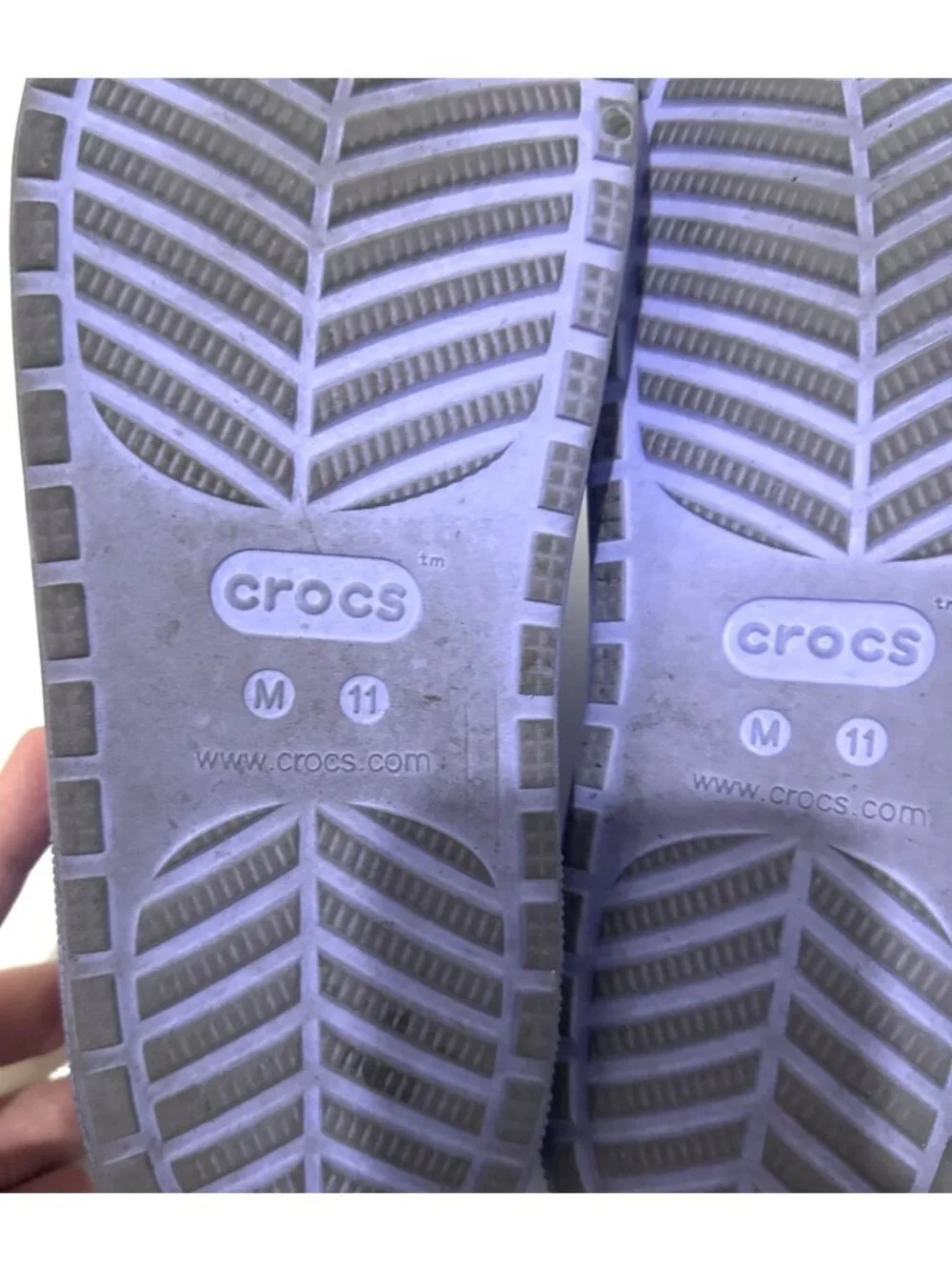 Crocs Purple Violet Blue Fuzzy Lined Slip On 2 Strap Sandal Slide Unisex Mens 11